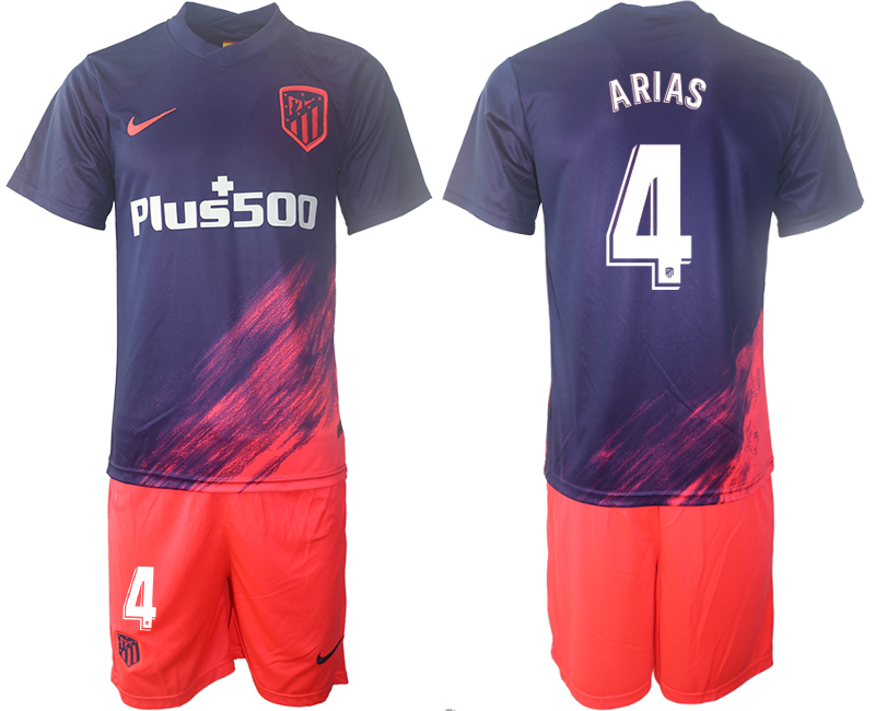 Men 2021-2022 Club Atletico Madrid away purple #4 Soccer Jersey